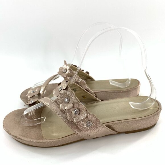 Madeline Stuart sandals 6.5 rose gold metallic floral toe ring costal granny - Picture 5 of 14